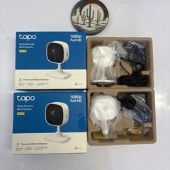 2x Bundle TP-LINK Tapo 2k Indoor Security Wi-Fi Camera Tapo Night Vision White