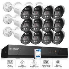 5in1 AHD Security Camera System 16CH DVR 1080P Outdoor Night Vision Waterproof