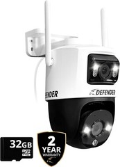 3K Plus Dual Lens 32 GB PTZ WiFi 6 PlugnPlay Security Camera, Human/Vehicle