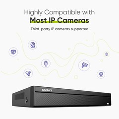 SANNCE 4K 16CH POE NVR Security Video Recorder For Camera System IP Network 2TB