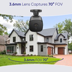SANNCE 4X HD 5MP Bullet Home Security Camera Outdoor Night Vision IP66 CCTV