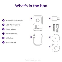 Roku Smart Home Indoor Camera SE Wi-Fi Security Camera Wired
