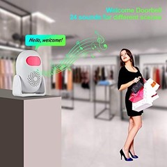 Indoor Motion Sensor Alarm with Remote Control, 110dB, 4 Volume Levels, Security