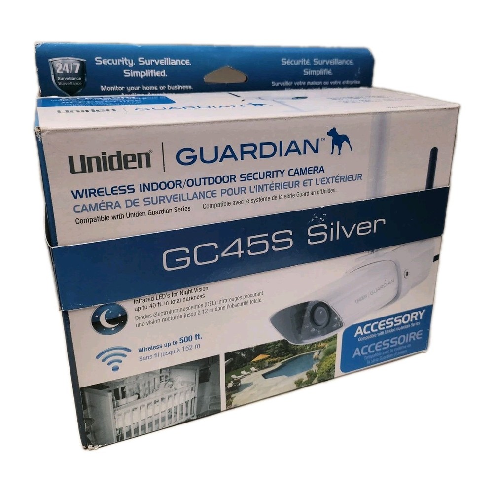 Uniden Guardian Wireless Indoor/Outdoor Security Camera GC45SW Silver