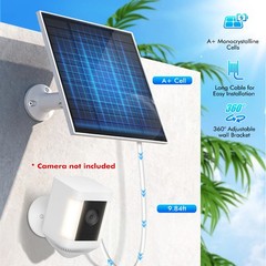 10W Solar Panel Charger for with Micro USB & Type-C DC Port for Security Cameras