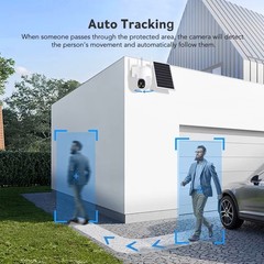 WiFi AOV Security Camera Wireless Outdoor with 8W Solar Panel, 24/7 Recording