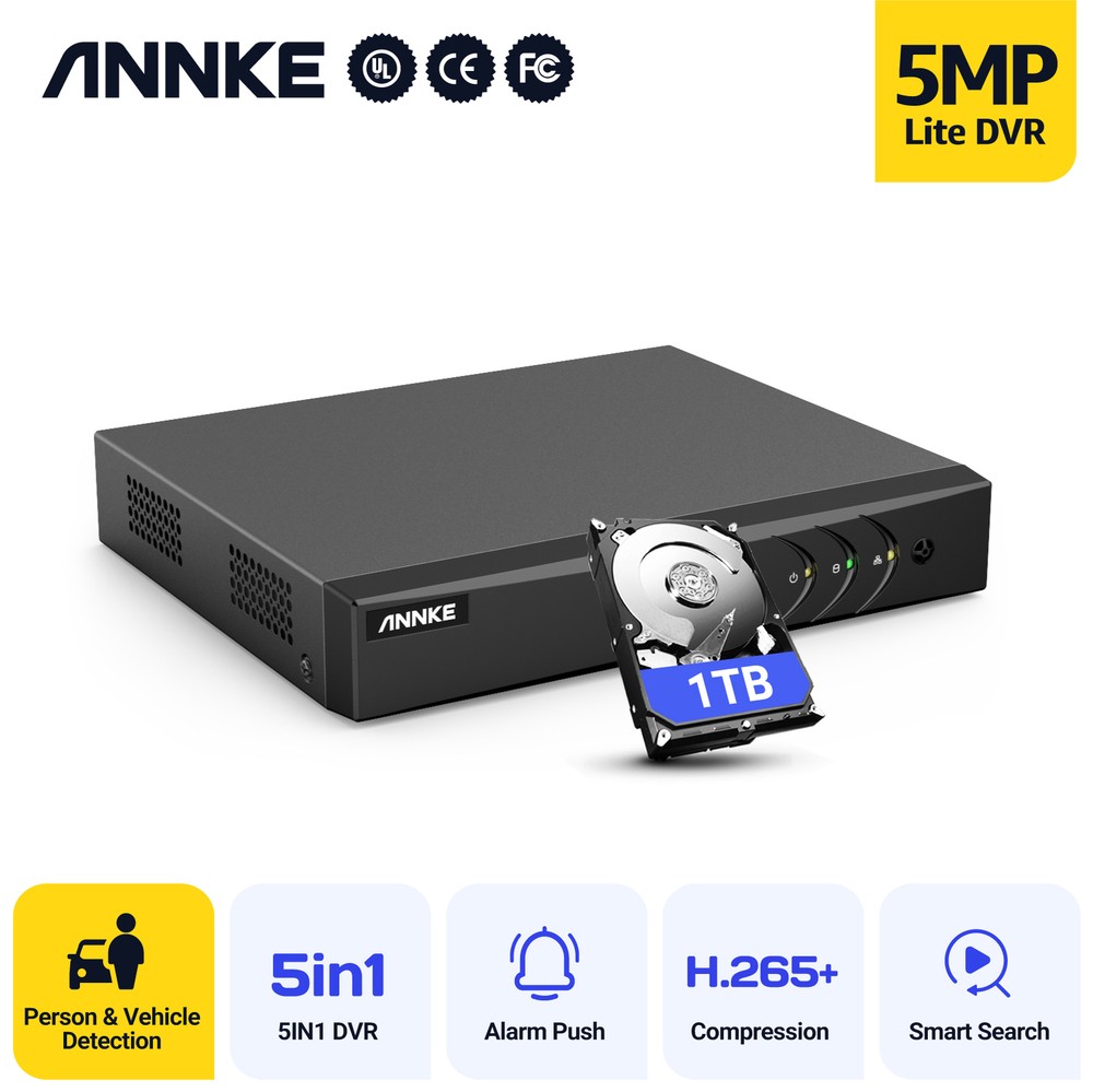 ANNKE 5MP Lite 8CH DVR 5in1 Video Recorder DVR for Home Security Camera System
