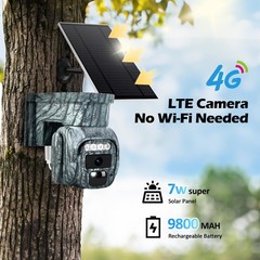 runofast 4G LTE Cellular Solar Powered Security Camera Wireless Camouflage