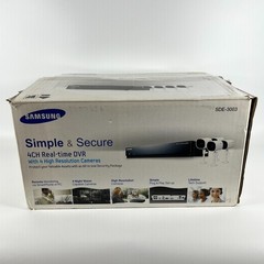 Samsung 4CH Real-Time DVR w/ 4 Hi-Res Cameras 1TB HDD #SDE-3003 New Open Box