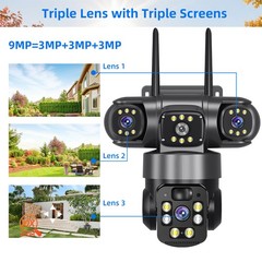 Solar Battery Powered Wireless WiFi Outdoor Pan/Tilt Home Security Camera System