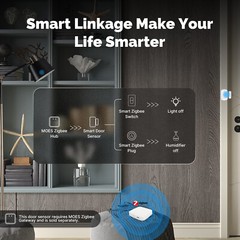 MOES ZigBee Smart Door Window Sensor Detector Home Alarm System Alexa Google APP
