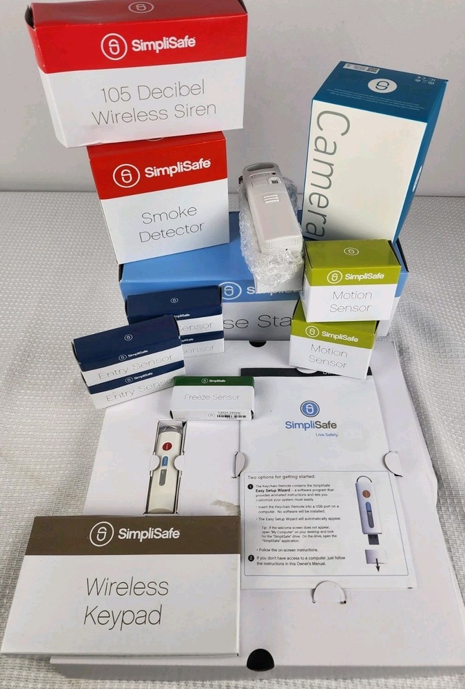 SimpliSafe Home Security System 14 Pcs SS-1500 SSCM1 W/Manual