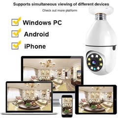 1080P Light Bulb Camera 2.4GHz & 5G WiFi E27 Smart Bulb 360 Security IP Camera