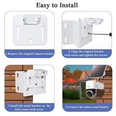 Corner Camera Mount Compatible with eufy SoloCam S340/E30/E42,eufy 4G White