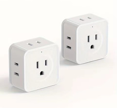 2 Wi-Fi Smart Plug Type B US 120V White, Alexa/Google, App-Controlled Light