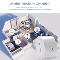 Tuya 10A Smart WiFi Plug US Outlet App Remote Works with Alexa Google
