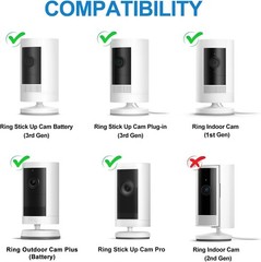 2Pack No Drilling Wall Mount for Ring Stick up Cam Battery/Plug-In 3Rd Gen/Stick