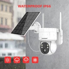 Powerful 1080P HD Wifi Solar Security Camera Full Color Night Vision IP66, ICSee