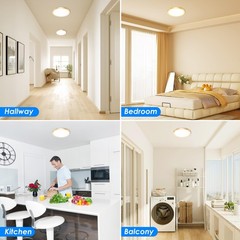 Peasur 12 Inch LED Ceiling Light Gold, 24W Slim Flush Mount 12IN-1 Pack, Gold