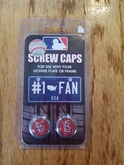 ST. LOUIS CARDINALS SCREW CAPS license plate or frame STL #1 Fan Redbirds NEW!