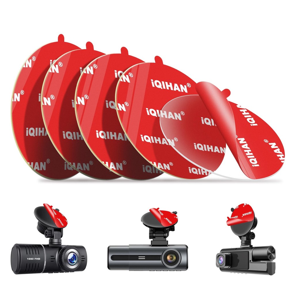 5pcs Sticky Adhesive Pad for Dash Cam Mount, Double-Sided Strong Clear