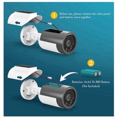 security camera-fake solar （4 packs Battery not Included）