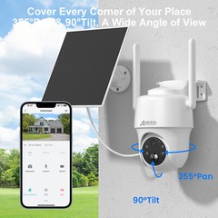 ANRAN 4G LTE Solar Powered Security Camera Wireless Outdoor No WiFi Need,W/SIM