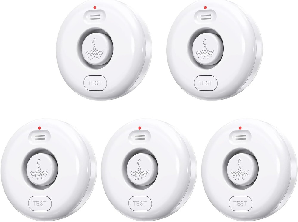 Water Leak Detectors 5 Pack, 120dB Loud Water Leak Sensor, Fansitc Wireless Wate