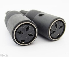 50pcs DIN Plug M Jack F Connector with Black ABS Plastic Handle 3pin to 8pin