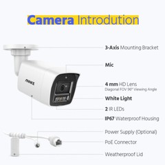 ANNKE 12MP 16CH NVR 4K PoE Security IP Camera System Audio Recording Color Night