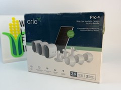 New! Arlo Pro 4 3-Cam Kit with Bonus Solar Panel – White – New