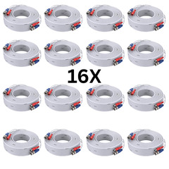 ANNKE 16 PACK 60′ WHITE DVR CCTV SECURITY CAMERA BNC DC RG59 SIAMESE CABLE CORD