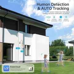 Light Bulb 2K Security Camera WiFi Night Vision Wireless Outdoor Motion Detector