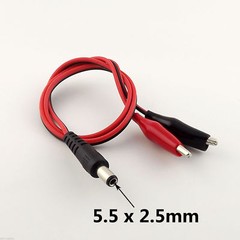 5.5×2.5mm DC Male Plug to Dual Alligator Clip Power Charger Connector Cable 50cm