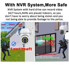 2MP Wireless Security Camera System Outdoor 360° PT 10CH H.265 CCTV Wifi NVR Kit