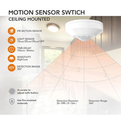 Ceiling Mount Motion Sensor,360 Motion Sensor,110V-265V,1100W,Occupancy Sensor S