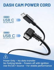EWAY USB C to 90 Degree C Dash Cam Power Cord 10FT, Replacement 10 feet