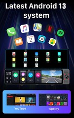 12in 3 Lens Car DVR Driving Recorder Dash Cam G-Sensor For Carplay Android Auto
