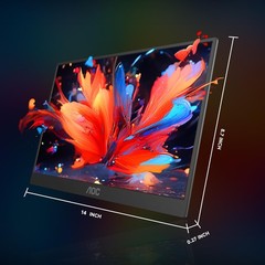 Aoc Portable Monitor 15.6 Fhd 1080P Ips 125 Srgb Usb-C Hdmi Travel Monitor For