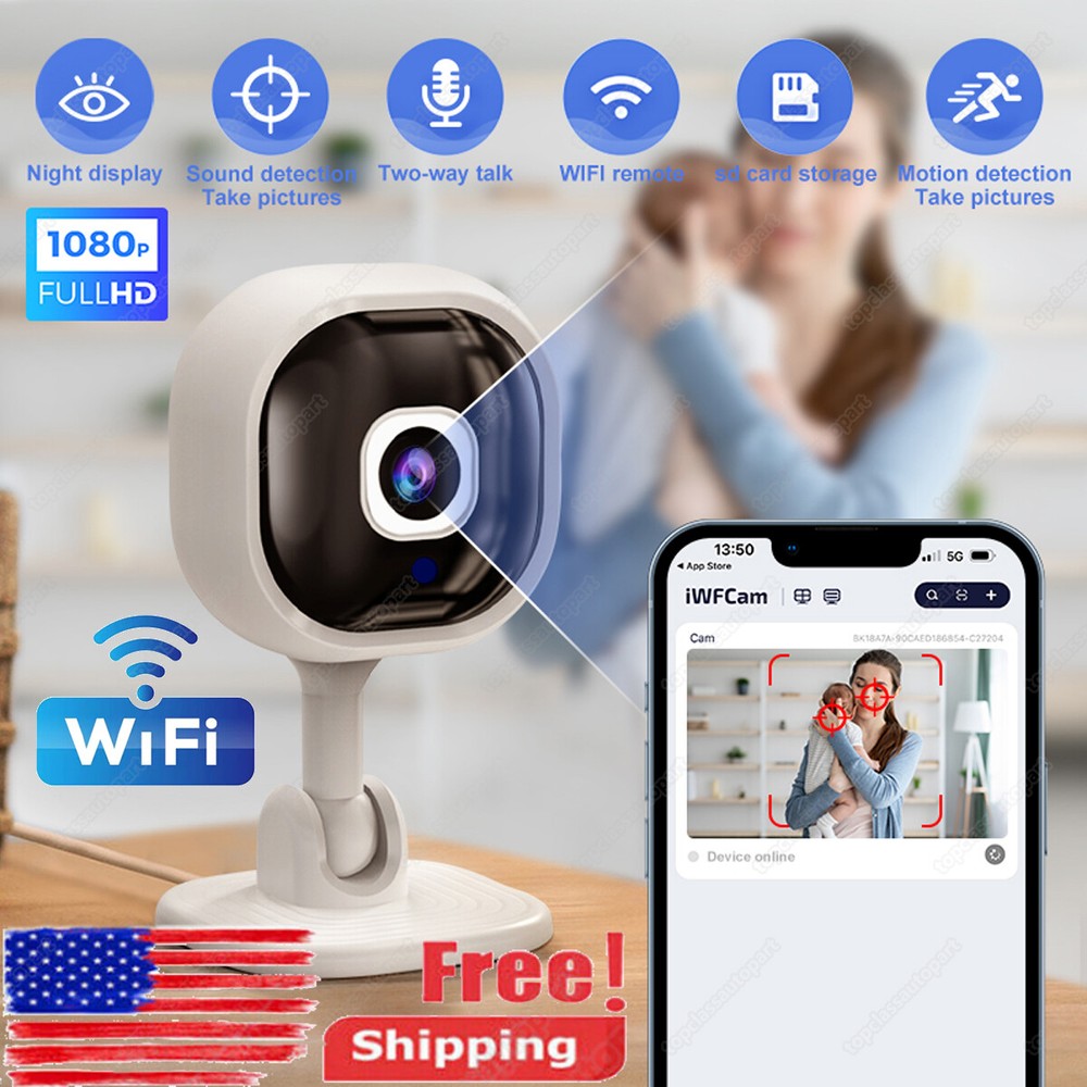 4K Wireless Security Surveillance Camera, HD Smart Home Wifi Cam Night Vision US