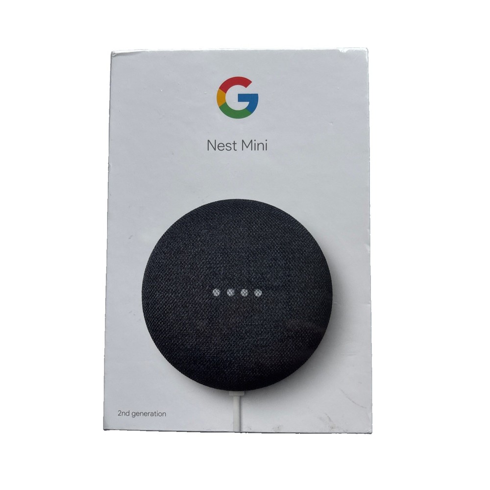 Google Nest Mini 2nd Generation Bluetooth Smart Speaker Charcoal GA00781-US New
