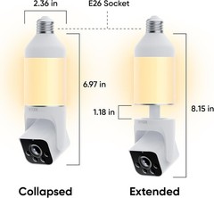 Bulb Cam Security Camera, 2K HD Outdoor Light Bulb Camera, Color Night Vision…