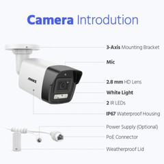 ANNKE HD 5MP PoE Security Camera C500 IP Network Outdoor 100ft EXIR Night Vision