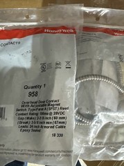 Honeywell 958 Hardwired Overhead Garage Door Contact New Sealed