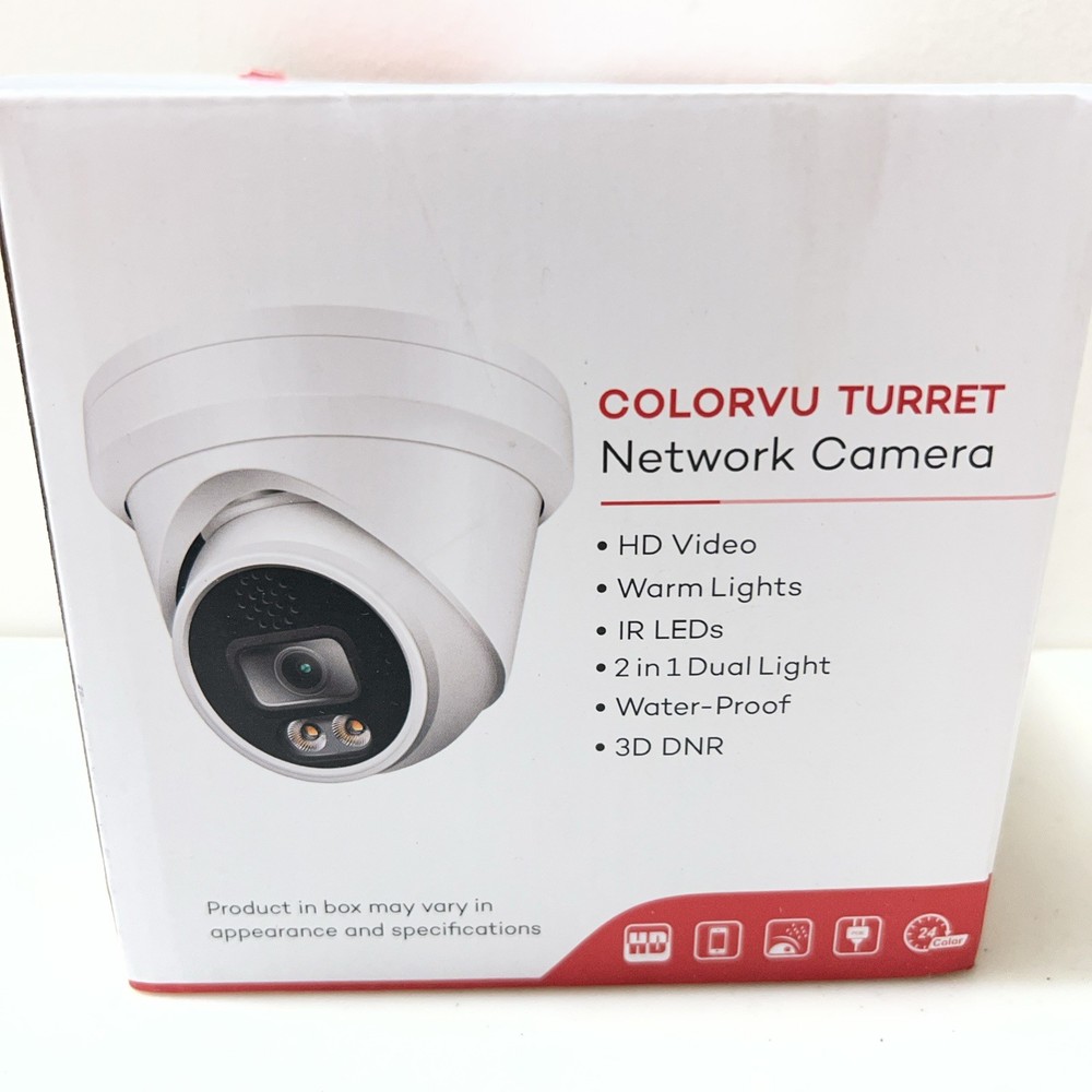 ColorVu Network Camera 8MP 4K HD White Water-Proof 3D DNR NEW OPEN BOX