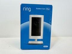 NEW Ring Outdoor Cam Plus Battery 2K HD Smart Security Camera White