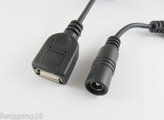 5x USB 2.0 Female Jack To 5.5×2.1mm Female DC Power Supply Extension Cord Cable