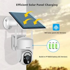 5MP 4G LTE Cellular Security Camera Solar – SIM Card, Wireless Outdoor No WiFi