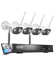 ZOSI 2K 3MP 8CH WiFi Security IP Camera System Two-Way Audio Color Night Vision