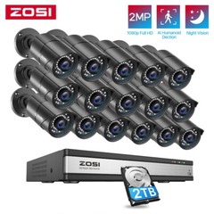 ZOSI 5MP Lite H.265+ 16CH 2MP Security Camera System Outdoor Motion Detection 2T